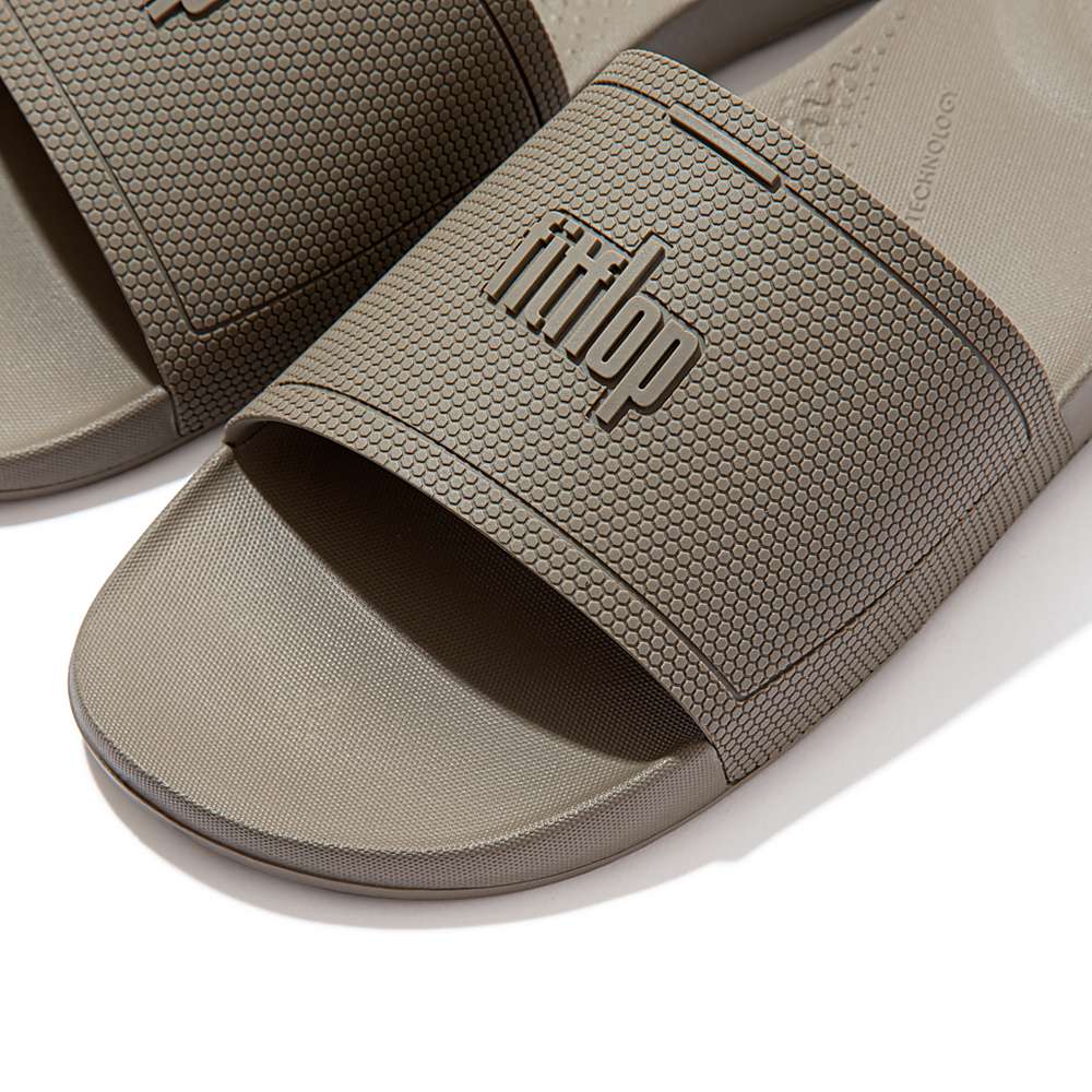 Chanclas Fitflop IQUSHION Pool Slides Hombre Gris | Chile-15607