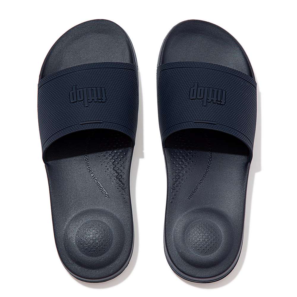 Chanclas Fitflop IQUSHION Pool Slides Hombre Azul Marino | Chile-29758