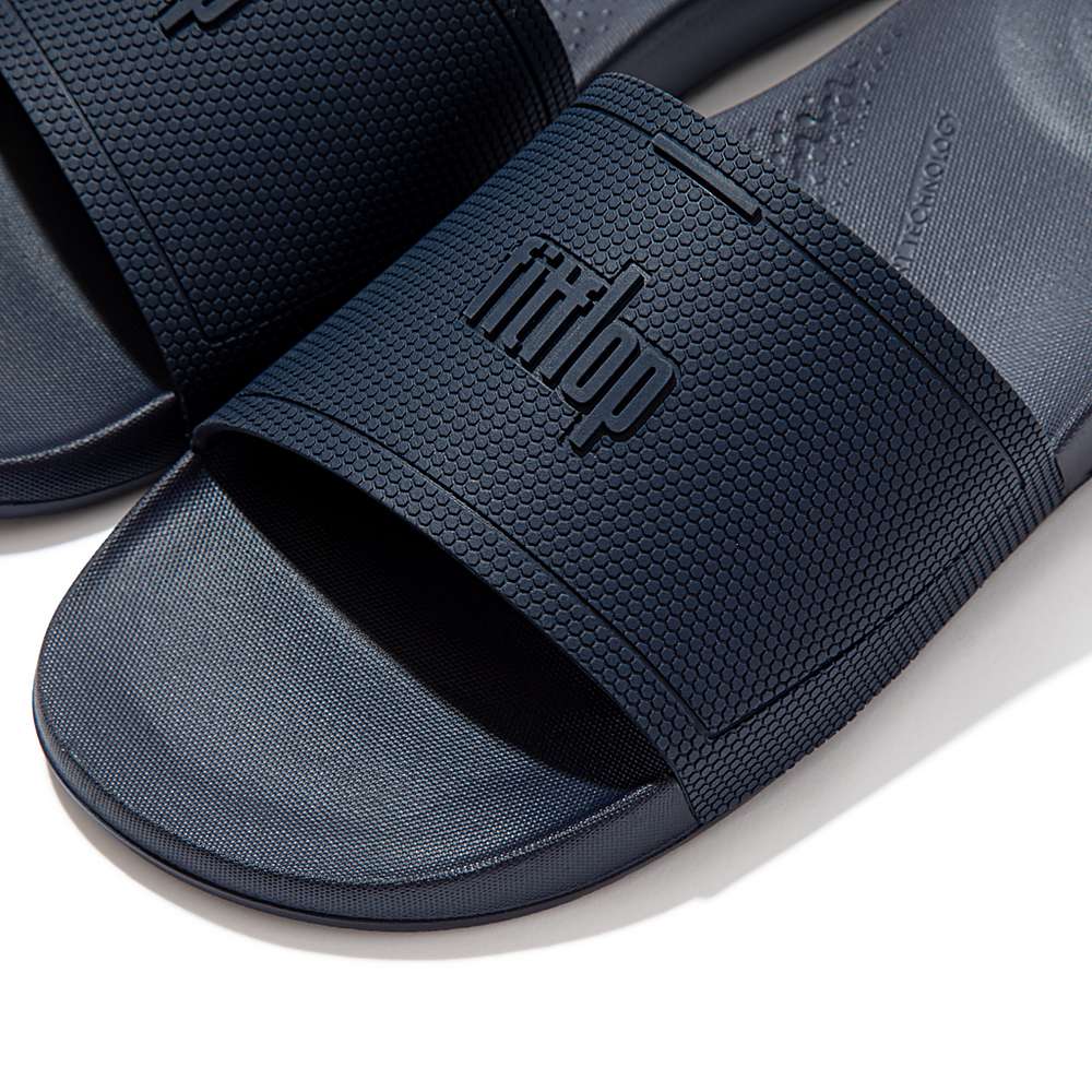 Chanclas Fitflop IQUSHION Pool Slides Hombre Azul Marino | Chile-29758