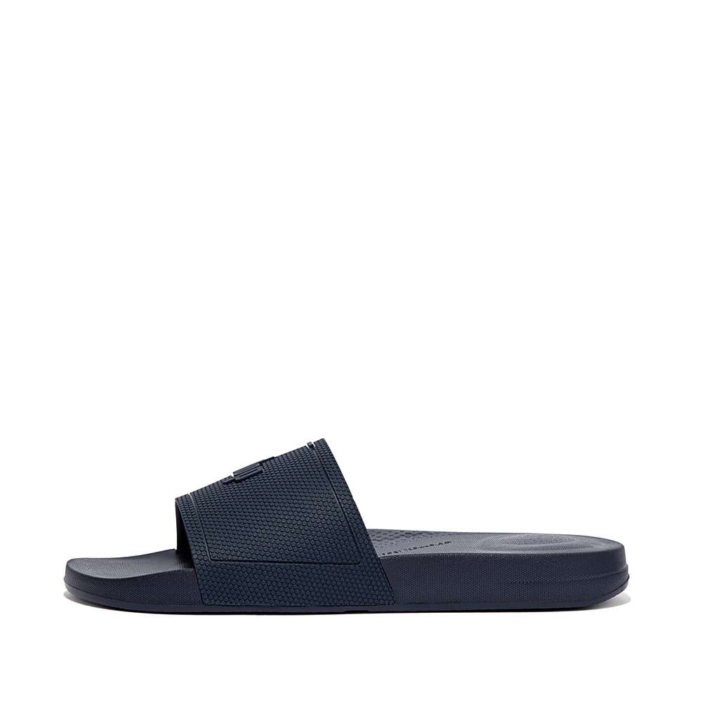 Chanclas Fitflop IQUSHION Pool Slides Hombre Azul Marino | Chile-29758