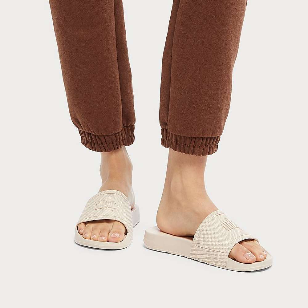 Chanclas Fitflop IQUSHION Pool Slides Mujer Beige | Chile-93752