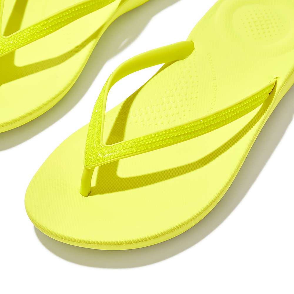 Chanclas Fitflop IQUSHION Sparkle Mujer Amarillo | Chile-42081