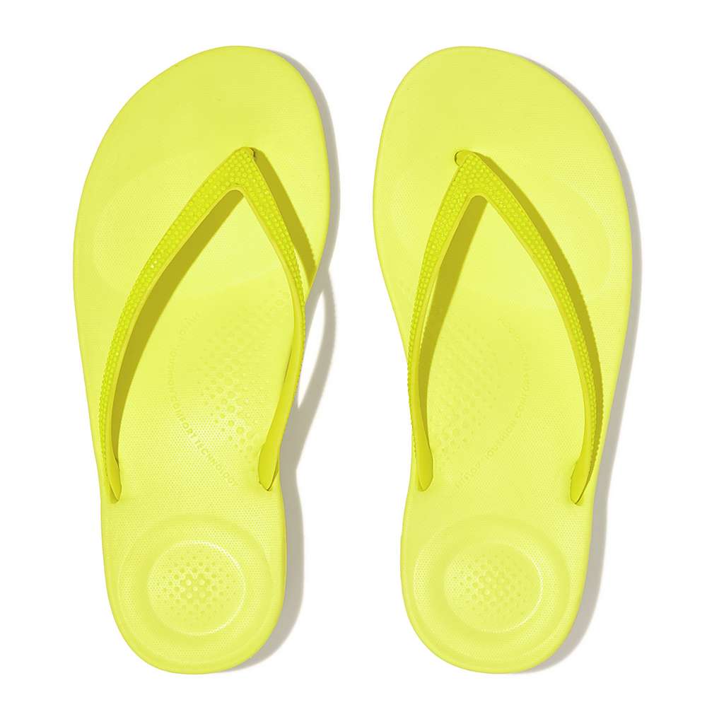 Chanclas Fitflop IQUSHION Sparkle Mujer Amarillo | Chile-42081