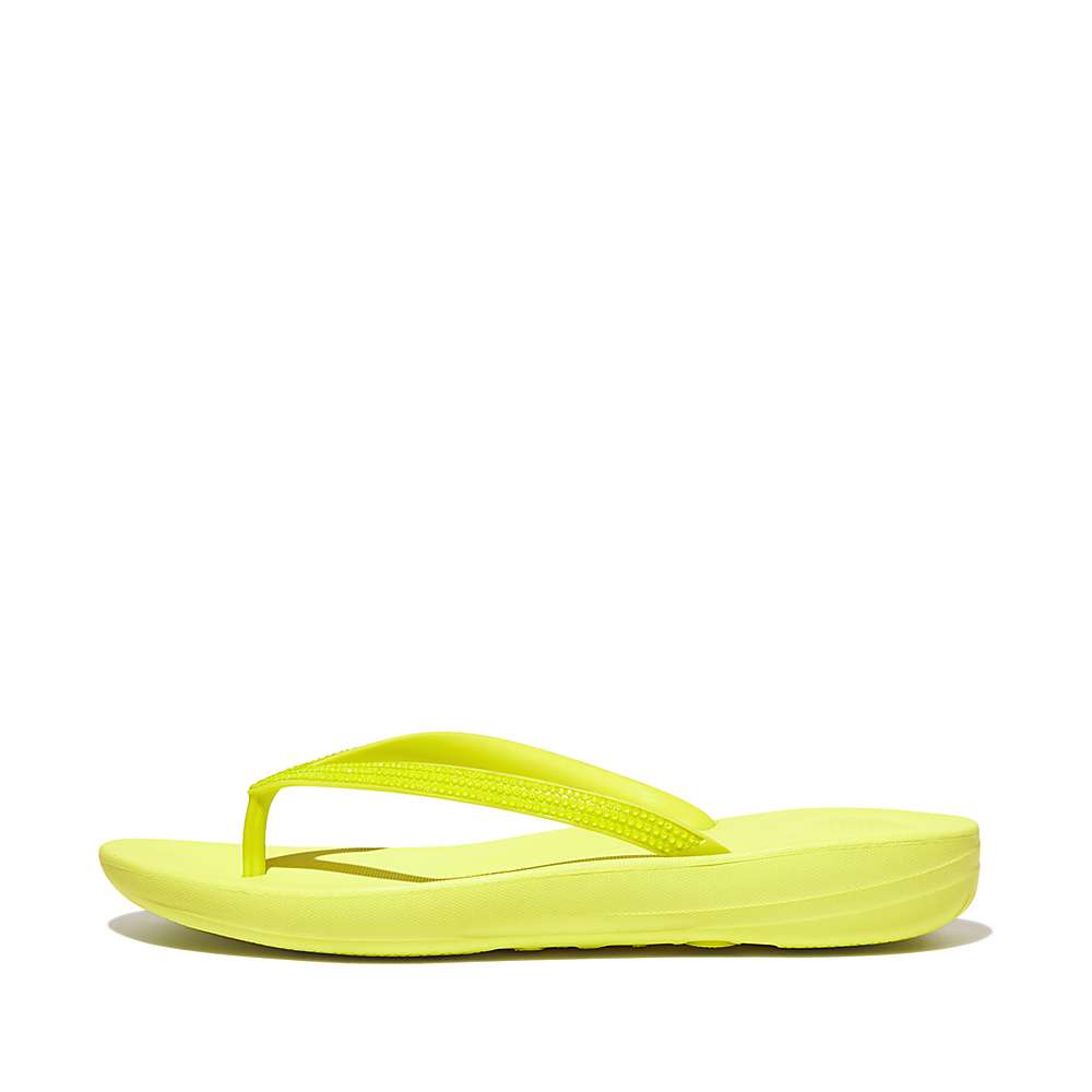 Chanclas Fitflop IQUSHION Sparkle Mujer Amarillo | Chile-42081