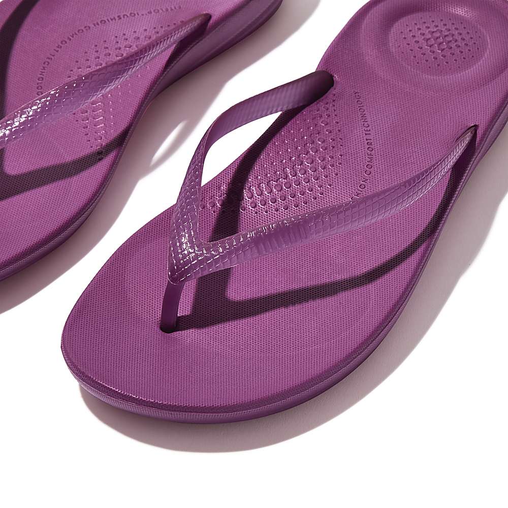 Chanclas Fitflop IQUSHION Transparent Mujer Moradas | Chile-78943