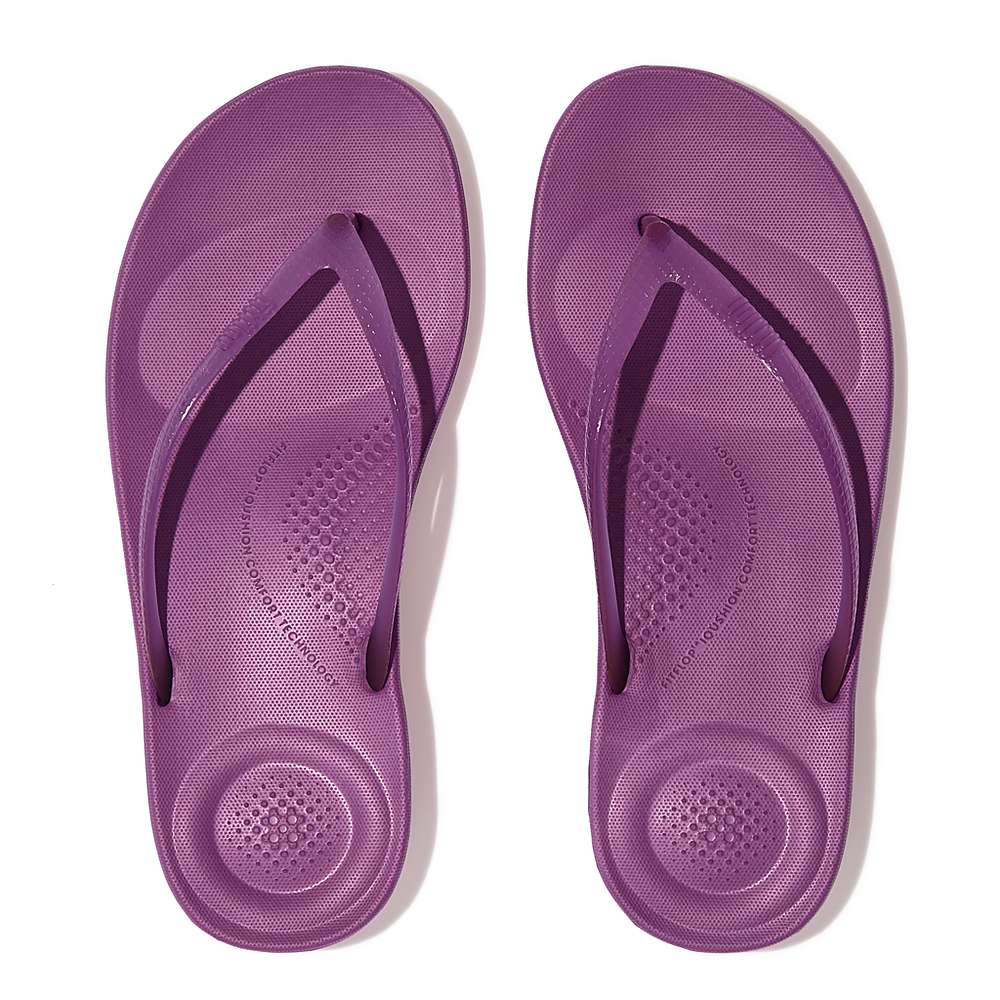 Chanclas Fitflop IQUSHION Transparent Mujer Moradas | Chile-78943