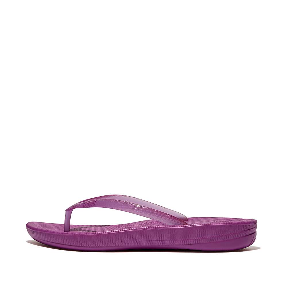 Chanclas Fitflop IQUSHION Transparent Mujer Moradas | Chile-78943