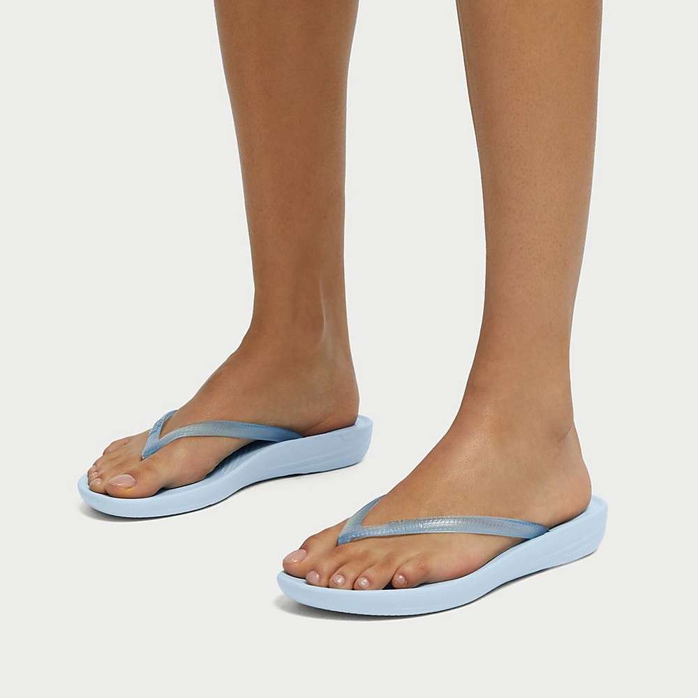 Chanclas Fitflop IQUSHION Transparent Mujer Azules | Chile-92687