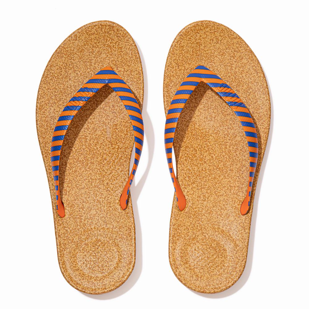 Chanclas Fitflop IQUSHION X Yinka Ilori Hombre Naranjas Azules | Chile-03874