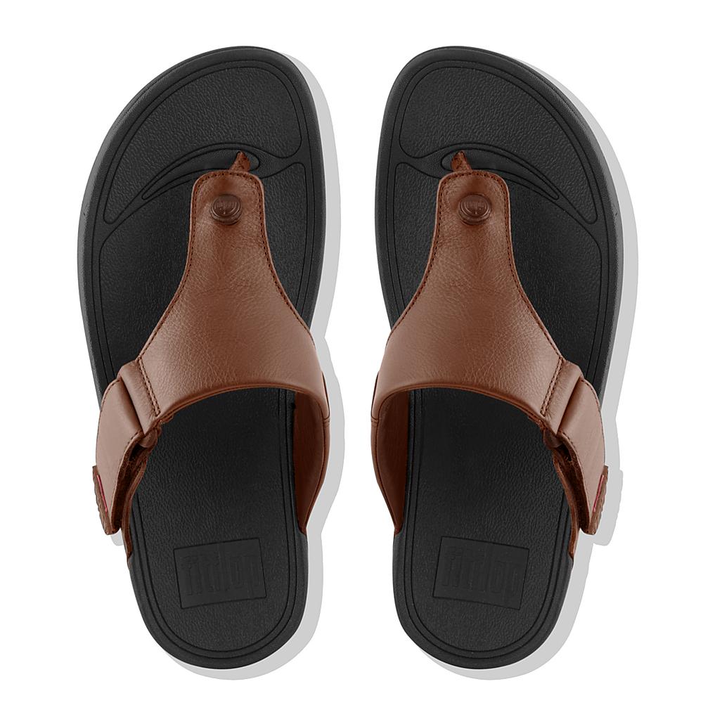 Chanclas Fitflop TRAKK II Leather Hombre Marrones Oscuro | Chile-87931