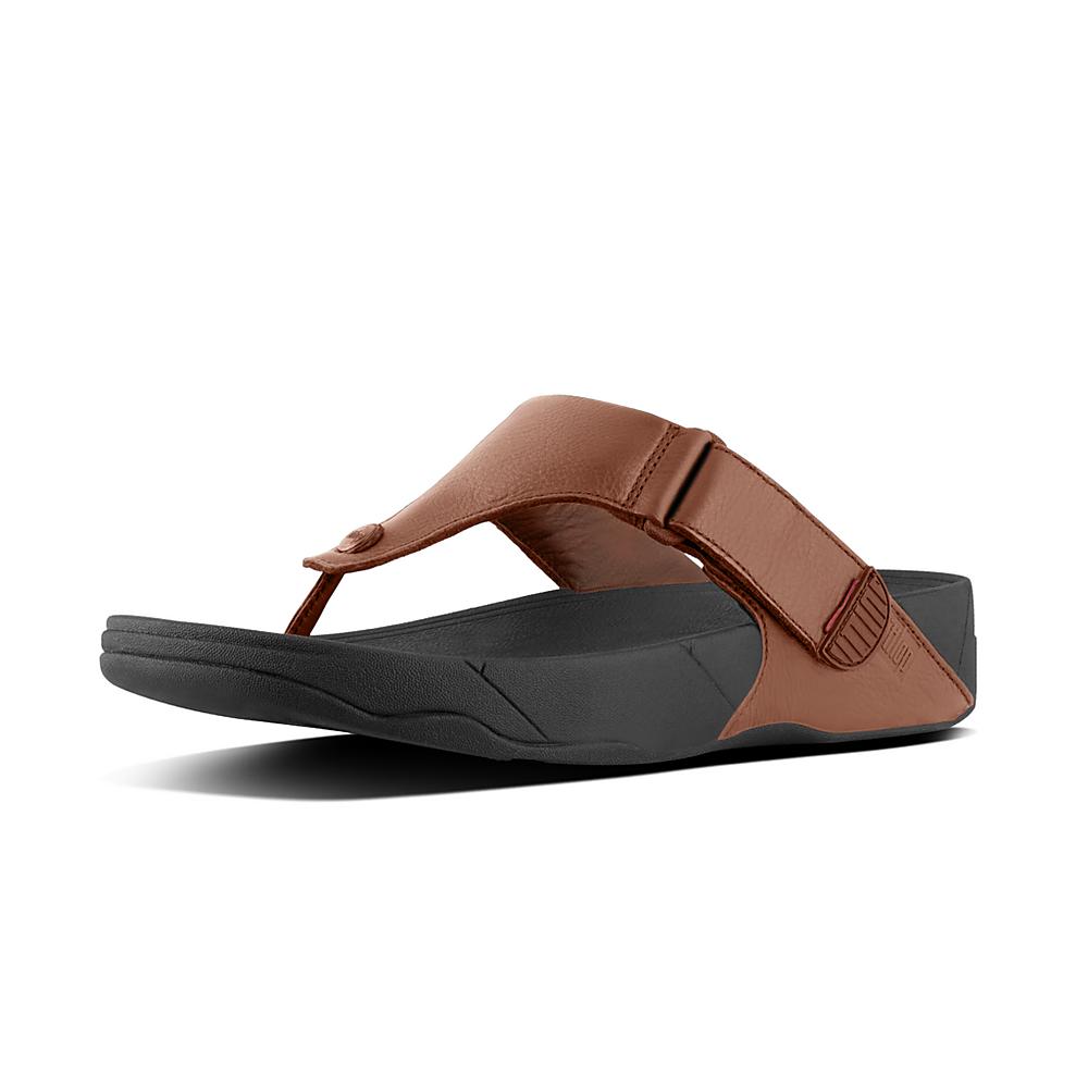 Chanclas Fitflop TRAKK II Leather Hombre Marrones Oscuro | Chile-87931