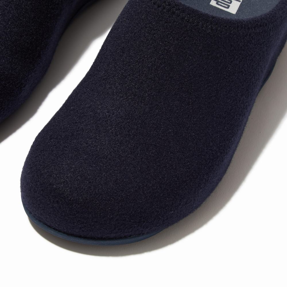 Pantuflas Fitflop SHUV Cushy Felt Clog Mujer Azul Marino | Chile-84951