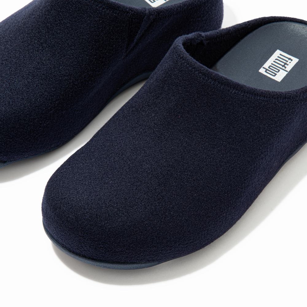 Pantuflas Fitflop SHUV Cushy Felt Clog Mujer Azul Marino | Chile-84951