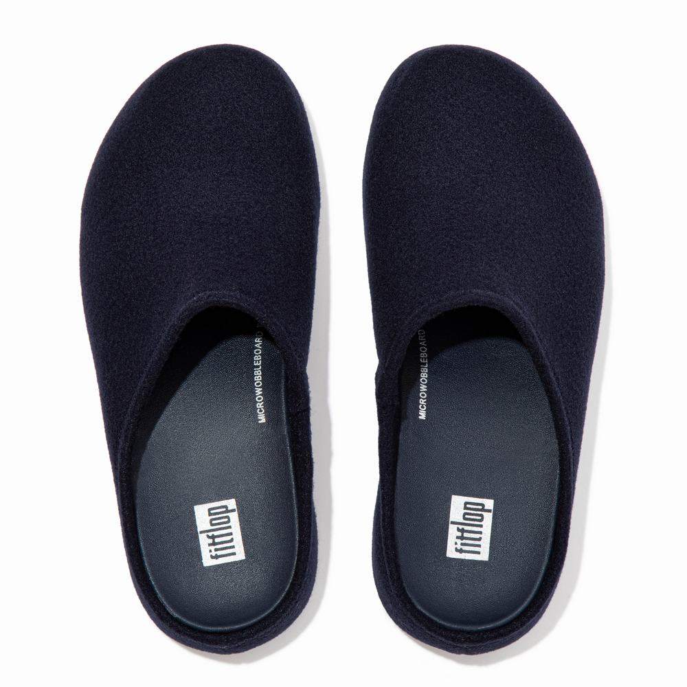 Pantuflas Fitflop SHUV Cushy Felt Clog Mujer Azul Marino | Chile-84951