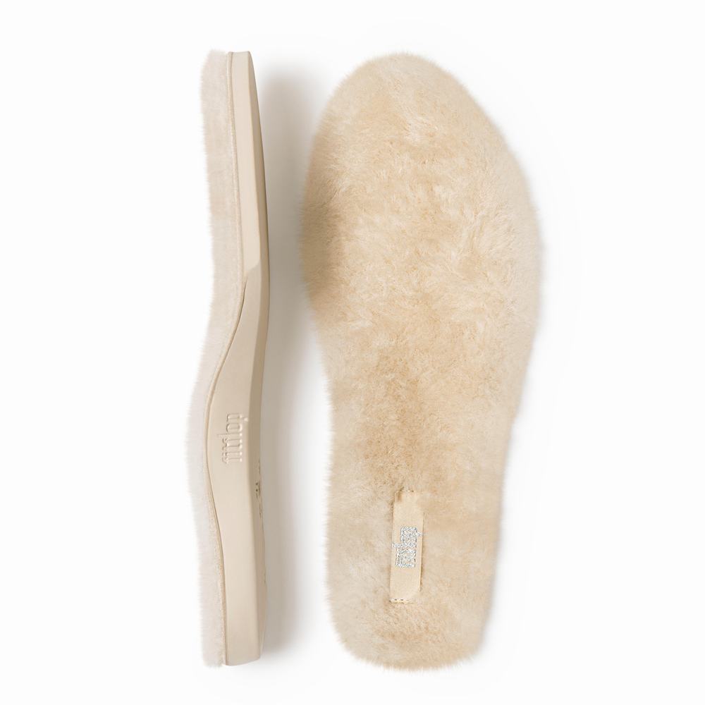 Plantillas Fitflop WONDERWELLY Luxe Shearling Insoles 1 Pair Mujer Creme | Chile-47801