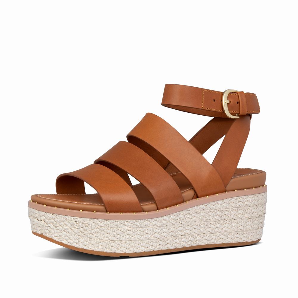 Sandalias De Cuña Fitflop ELOISE Espadrille Mujer Marrones Claro | Chile-18047