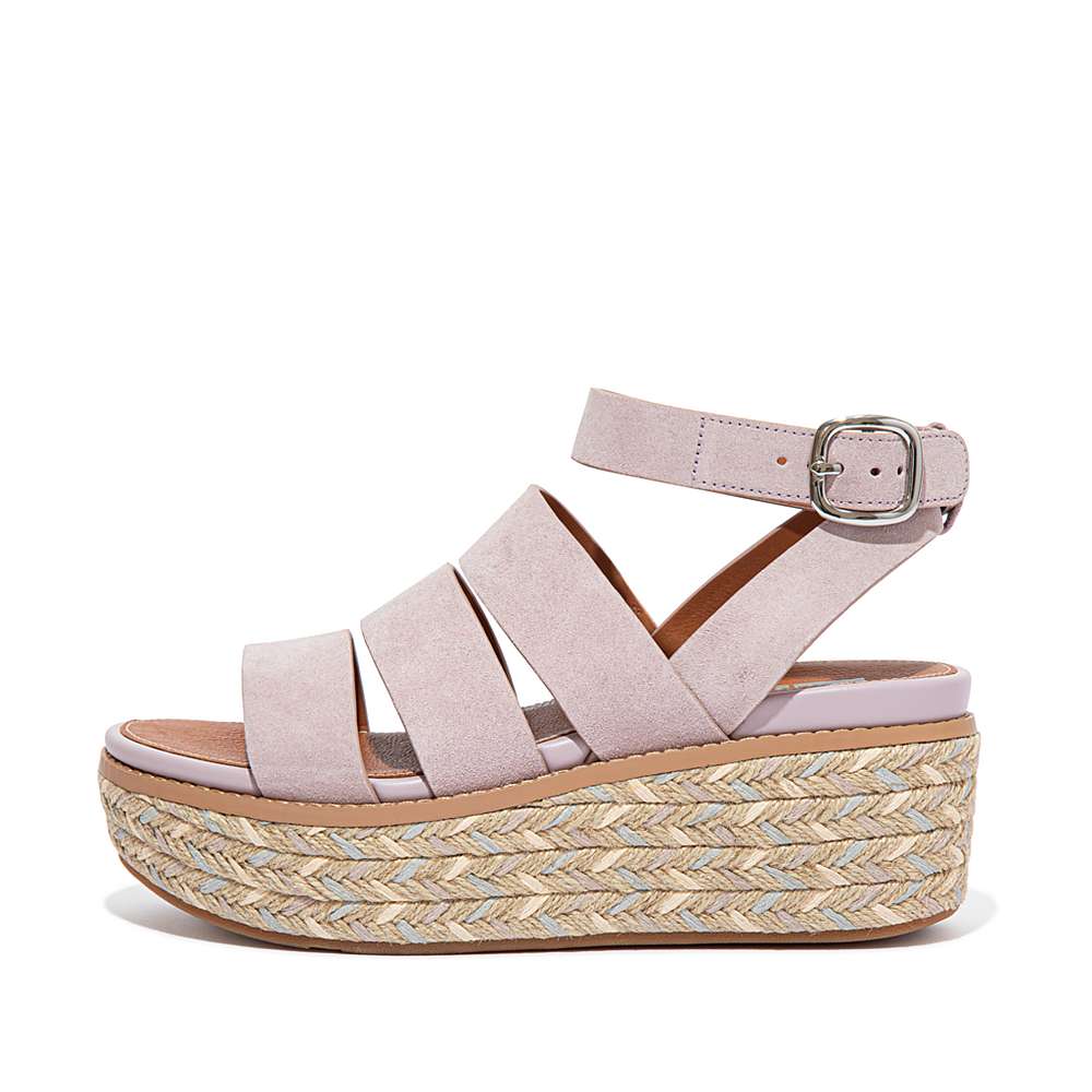 Sandalias De Cuña Fitflop ELOISE Espadrille Suede Mujer Rosas | Chile-27945