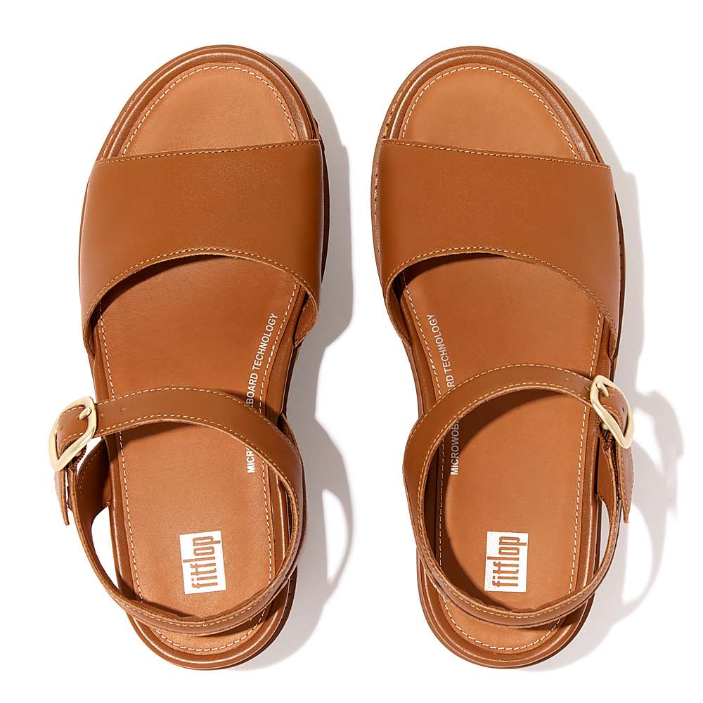 Sandalias De Cuña Fitflop ELOISE Espadrille Leather Mujer Marrones Claro | Chile-80312