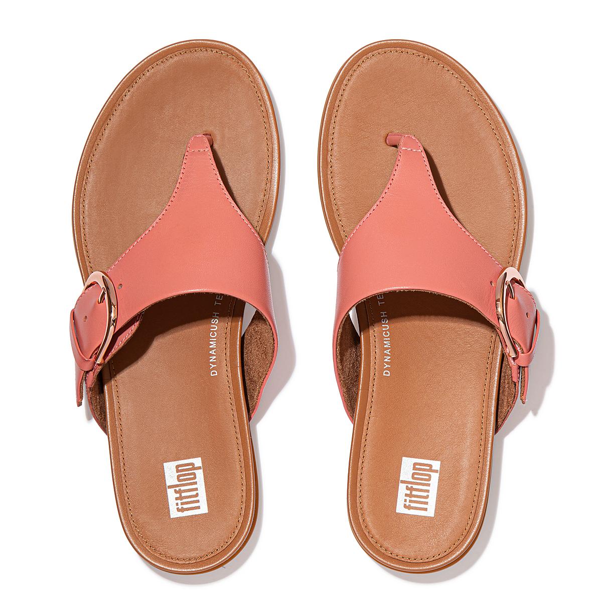 Sandalias Fitflop GRACIE Buckle Leather Toe-Post Mujer Rosas | Chile-01863