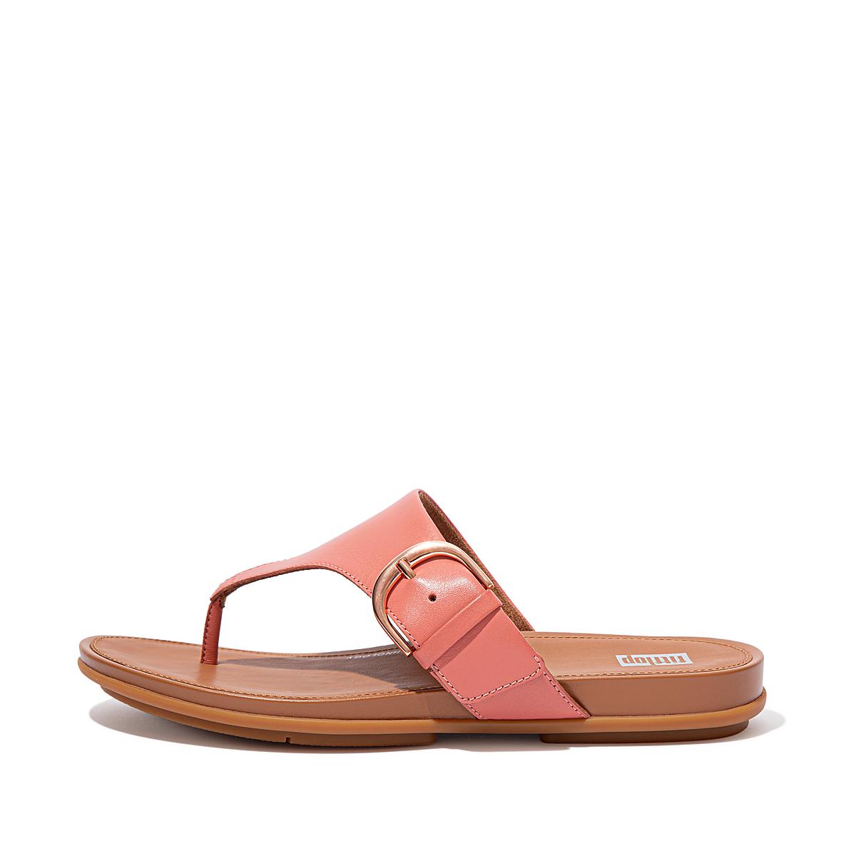 Sandalias Fitflop GRACIE Buckle Leather Toe-Post Mujer Rosas | Chile-01863