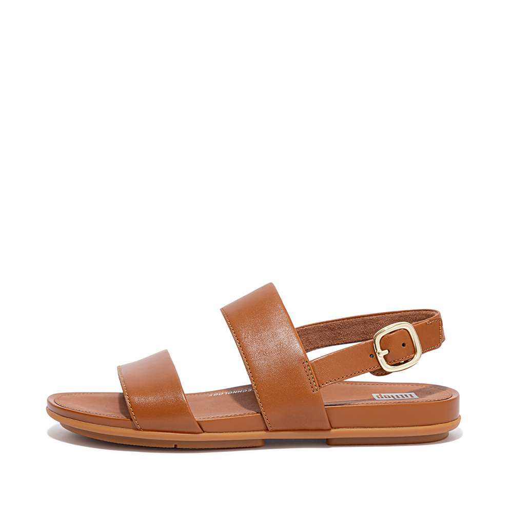 Sandalias Fitflop GRACIE Leather Back-Strap Mujer Marrones Claro | Chile-69472