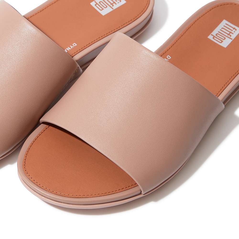 Sandalias Fitflop GRACIE Leather Mujer Beige | Chile-76108