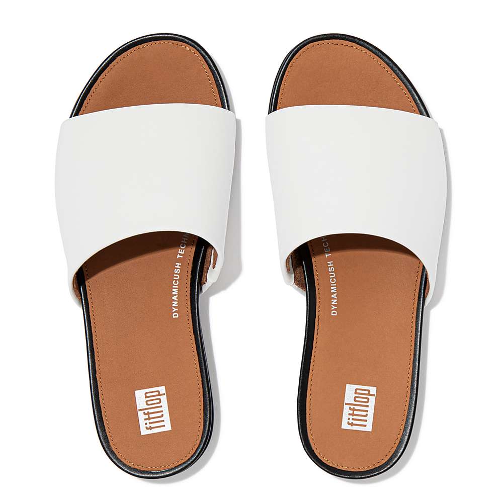 Sandalias Fitflop GRACIE Leather Mujer Creme | Chile-24387