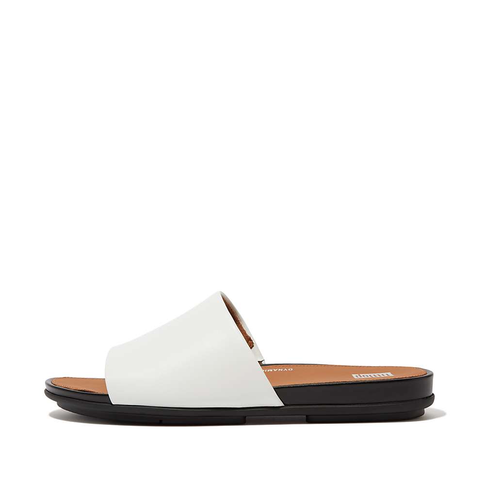 Sandalias Fitflop GRACIE Leather Mujer Creme | Chile-24387