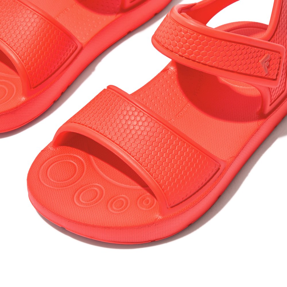 Sandalias Fitflop IQUSHION Ergonomic Back-Strap Niños Naranjas | Chile-49603