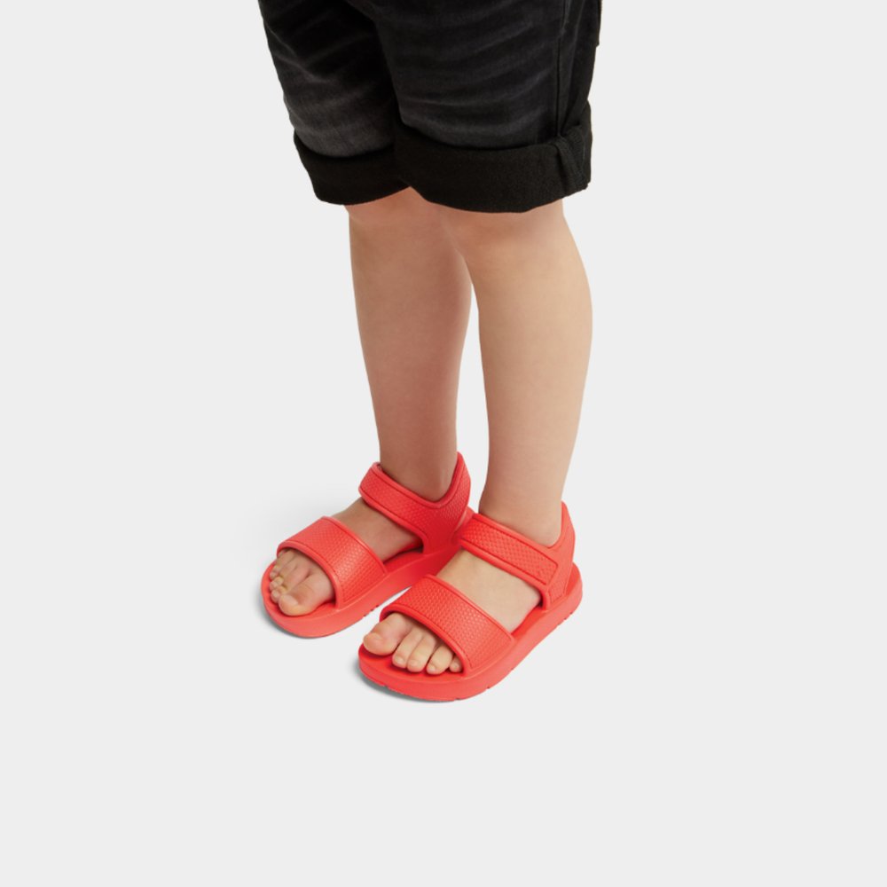 Sandalias Fitflop IQUSHION Ergonomic Back-Strap Niños Naranjas | Chile-49603