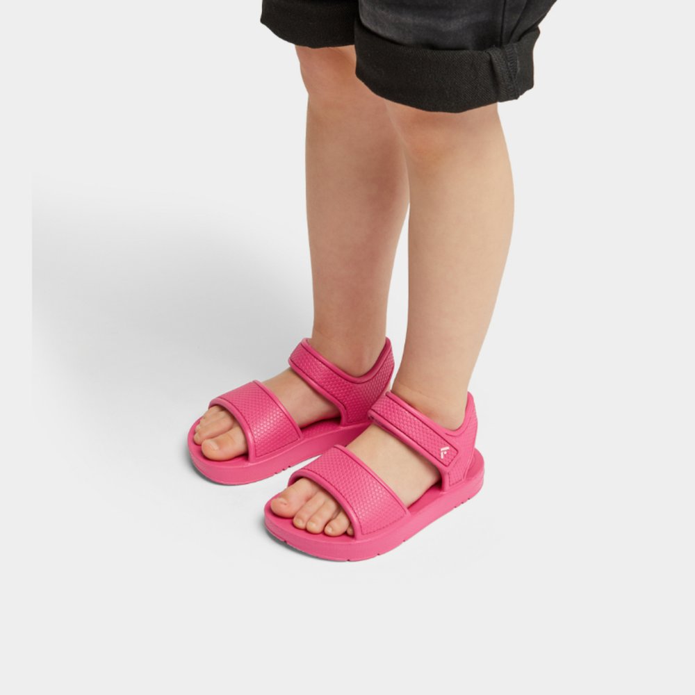 Sandalias Fitflop IQUSHION Ergonomic Back-Strap Niños Rosas | Chile-96345