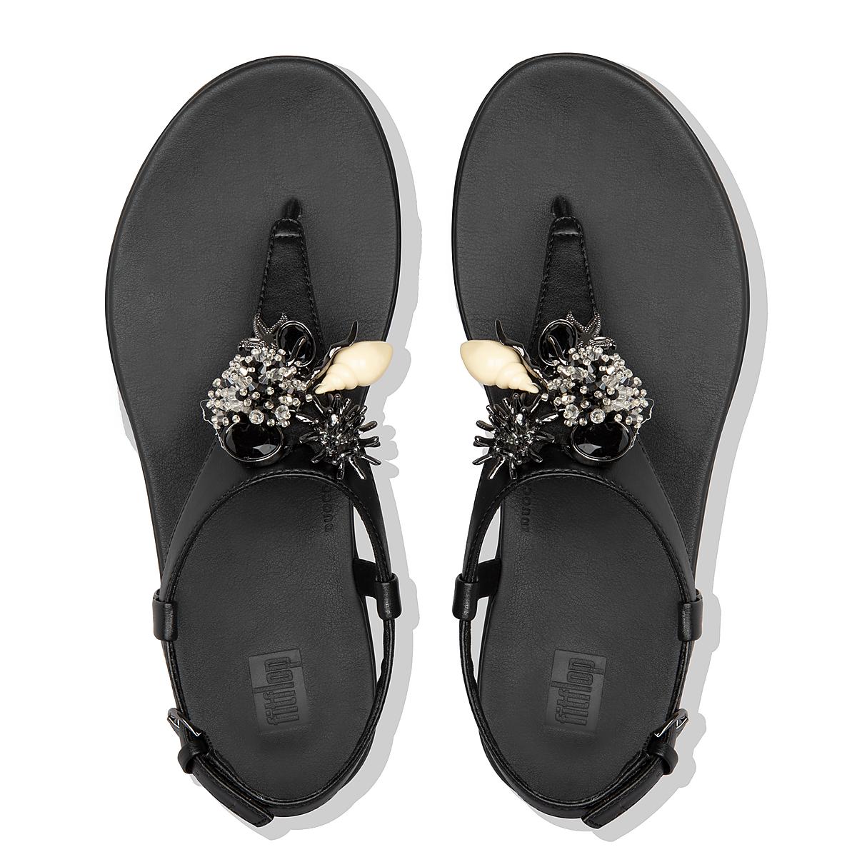 Sandalias Fitflop LAINEY Under The Sea Back-Strap Mujer Negras | Chile-59407