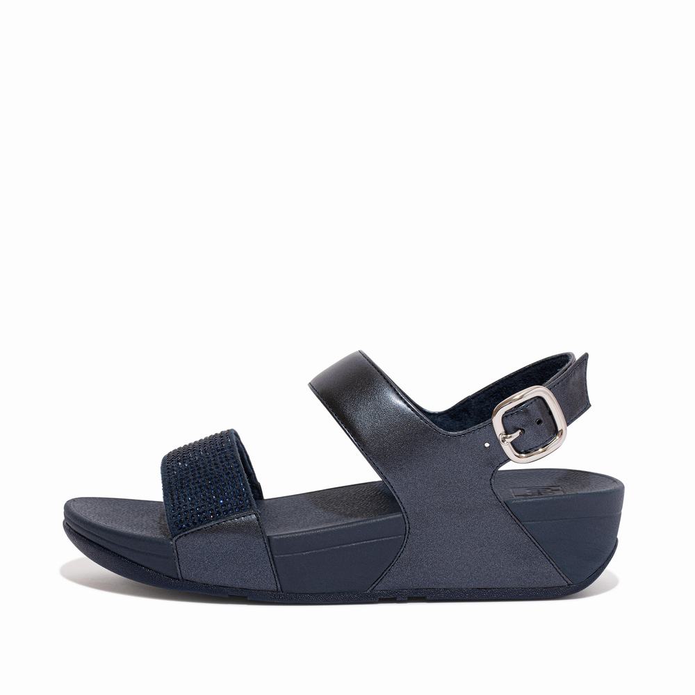 Sandalias Fitflop LULU Crystal Back-Strap Mujer Azul Marino | Chile-93062