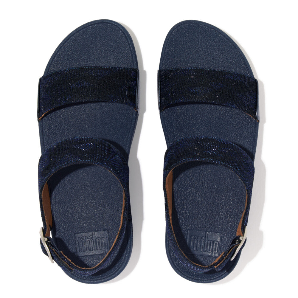 Sandalias Fitflop LULU Glitz Backstrap Mujer Azul Marino | Chile-06984