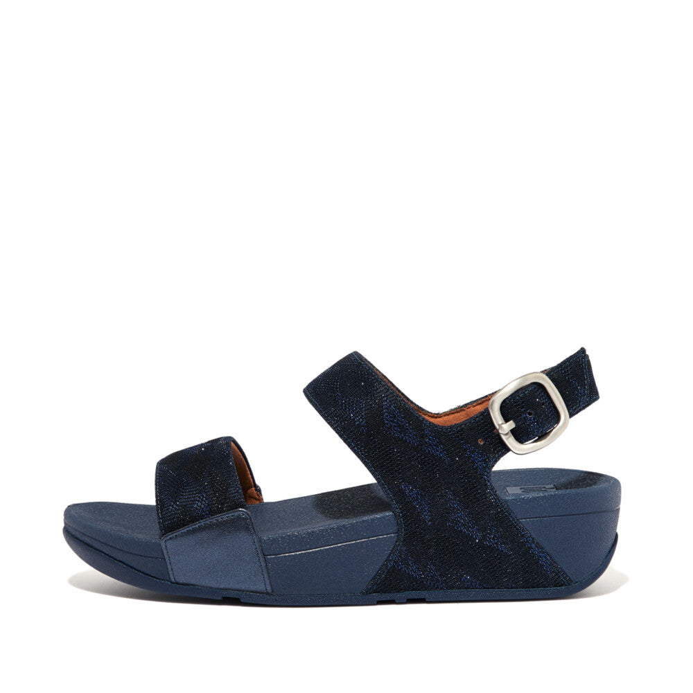 Sandalias Fitflop LULU Glitz Backstrap Mujer Azul Marino | Chile-06984