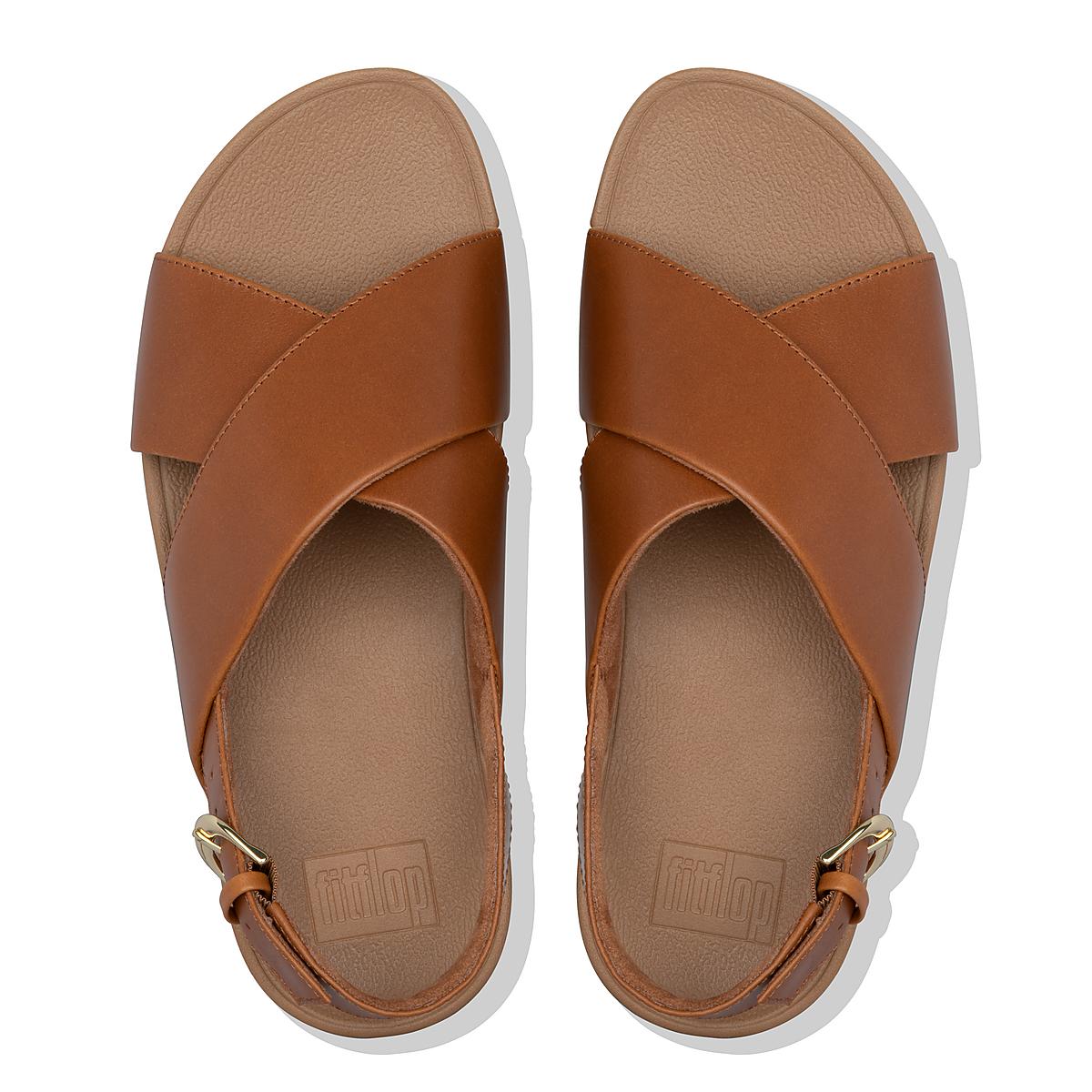 Sandalias Fitflop LULU Leather Back-Strap Mujer Marrones Claro | Chile-37480