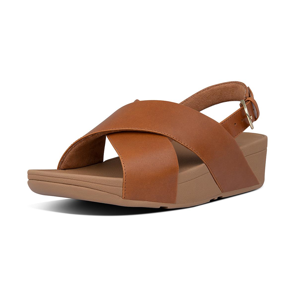 Sandalias Fitflop LULU Leather Back-Strap Mujer Marrones Claro | Chile-37480