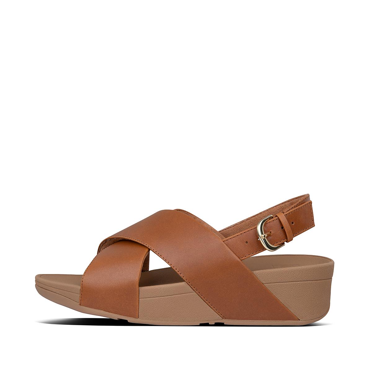 Sandalias Fitflop LULU Leather Back-Strap Mujer Marrones Claro | Chile-37480