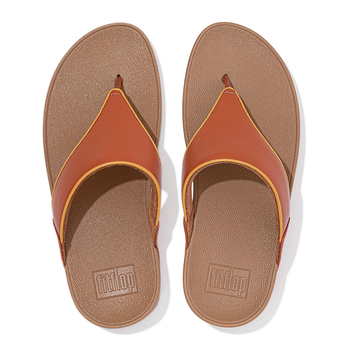 Sandalias Fitflop LULU Pop Binding Toe-Post Mujer Marrones | Chile-42056