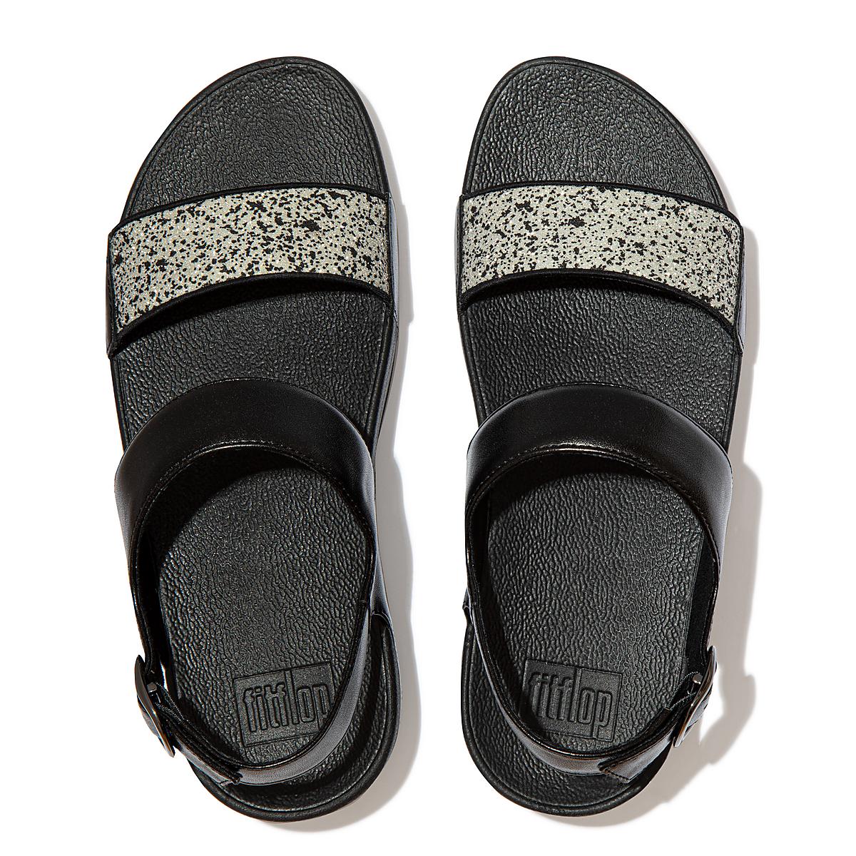 Sandalias Fitflop LULU Shimmer Back-Strap Mujer Negras | Chile-06247