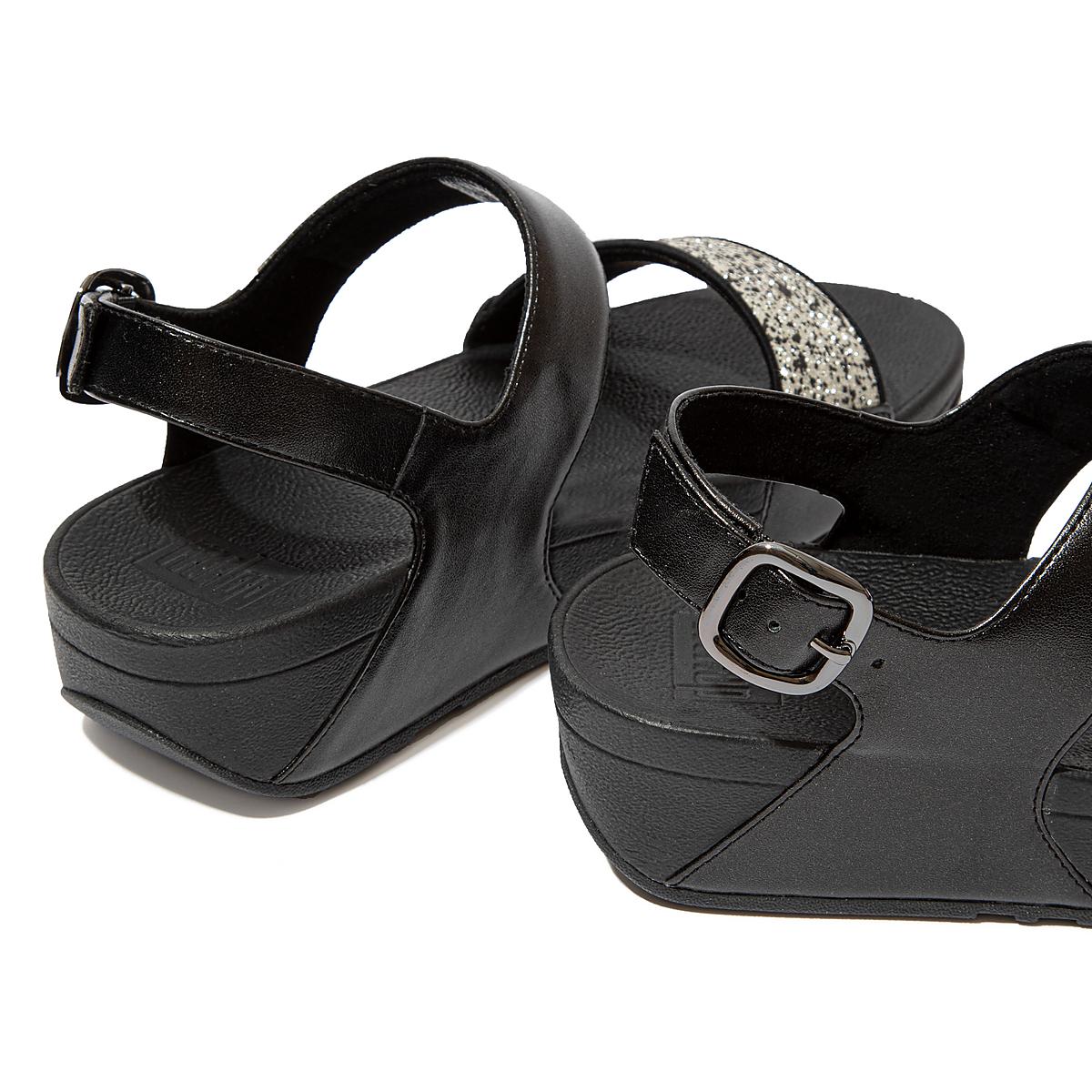 Sandalias Fitflop LULU Shimmer Back-Strap Mujer Negras | Chile-06247