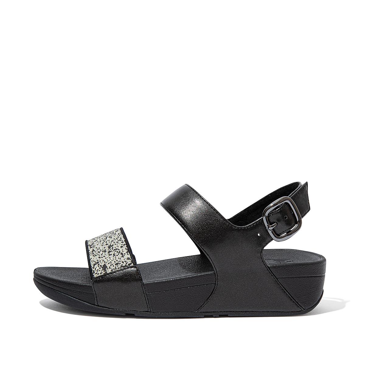 Sandalias Fitflop LULU Shimmer Back-Strap Mujer Negras | Chile-06247