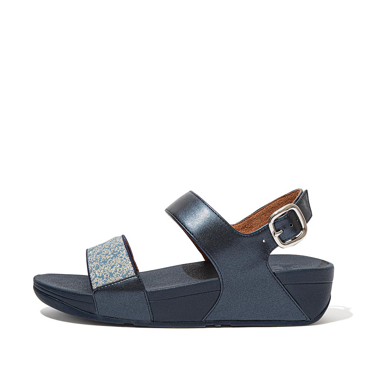 Sandalias Fitflop LULU Shimmer Back-Strap Mujer Azul Marino | Chile-15730