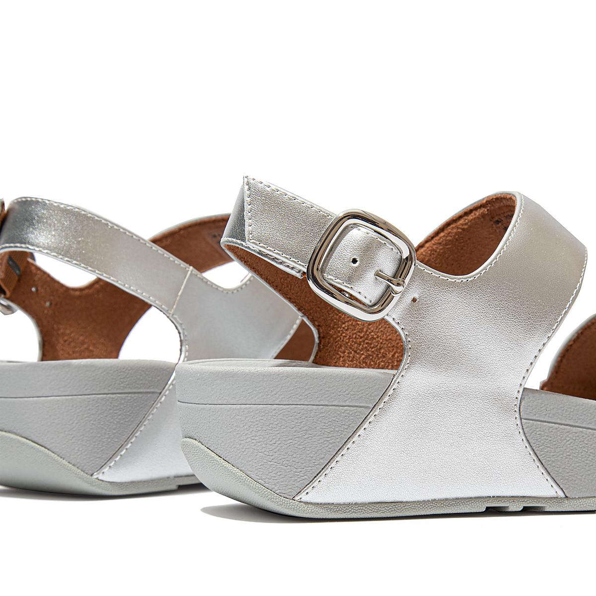 Sandalias Fitflop LULU Shimmer Back-Strap Mujer Plateadas | Chile-71402