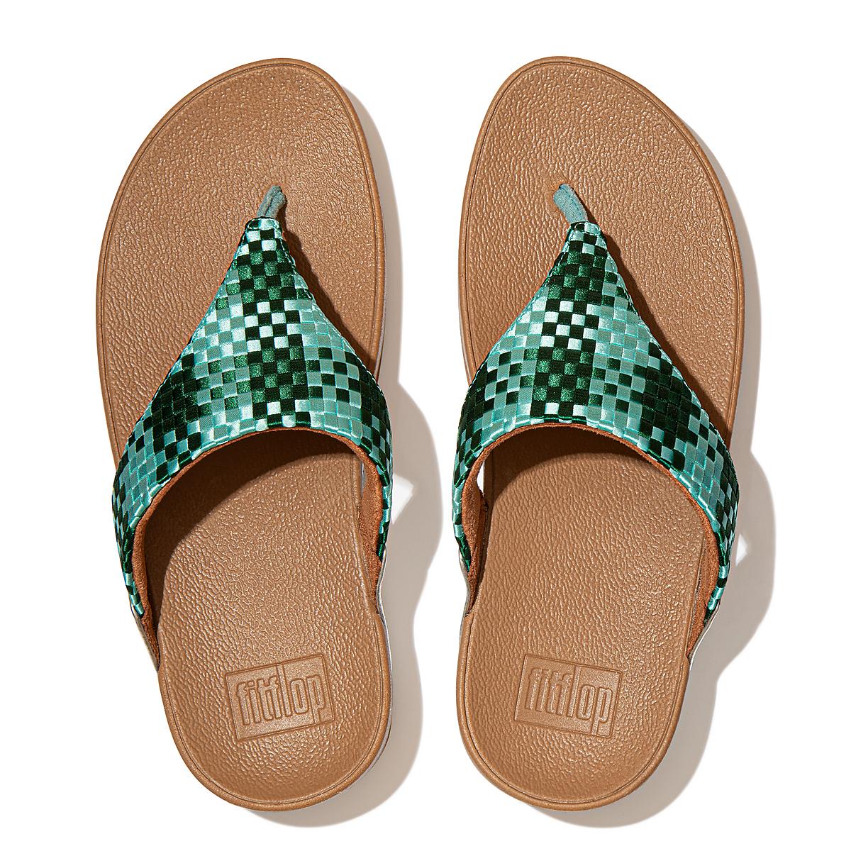 Sandalias Fitflop LULU Silky Weave Toe-Post Mujer Verde Menta Verde | Chile-68257