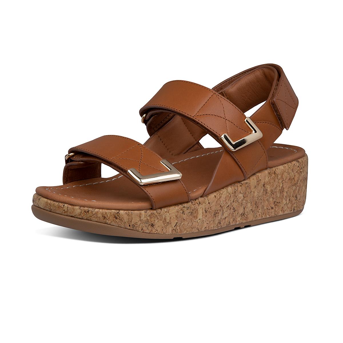 Sandalias Fitflop REMI Adjustable Leather Mujer Marrones Claro | Chile-15397