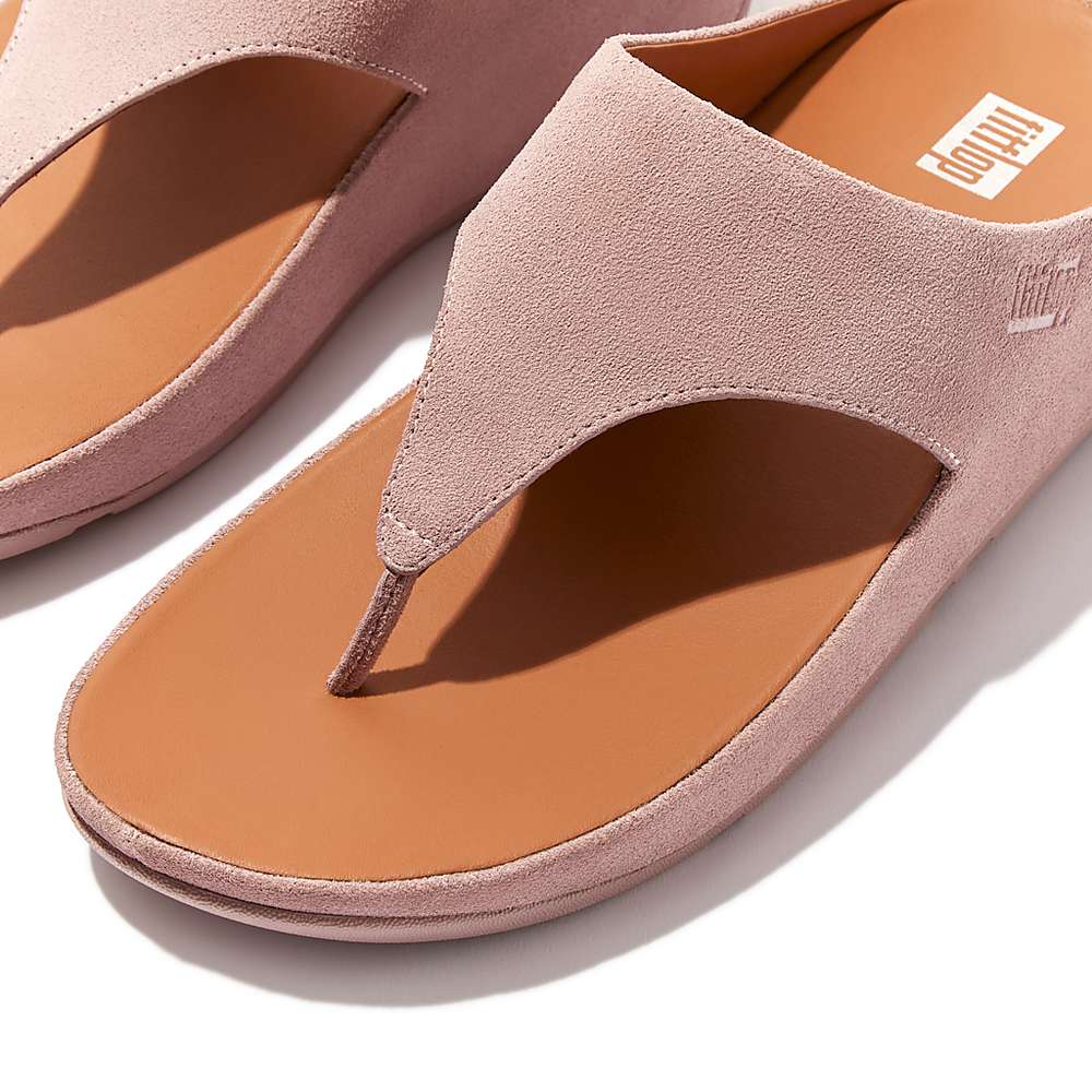 Sandalias Fitflop SHUV Suede Toe-Post Mujer Rosas | Chile-34810