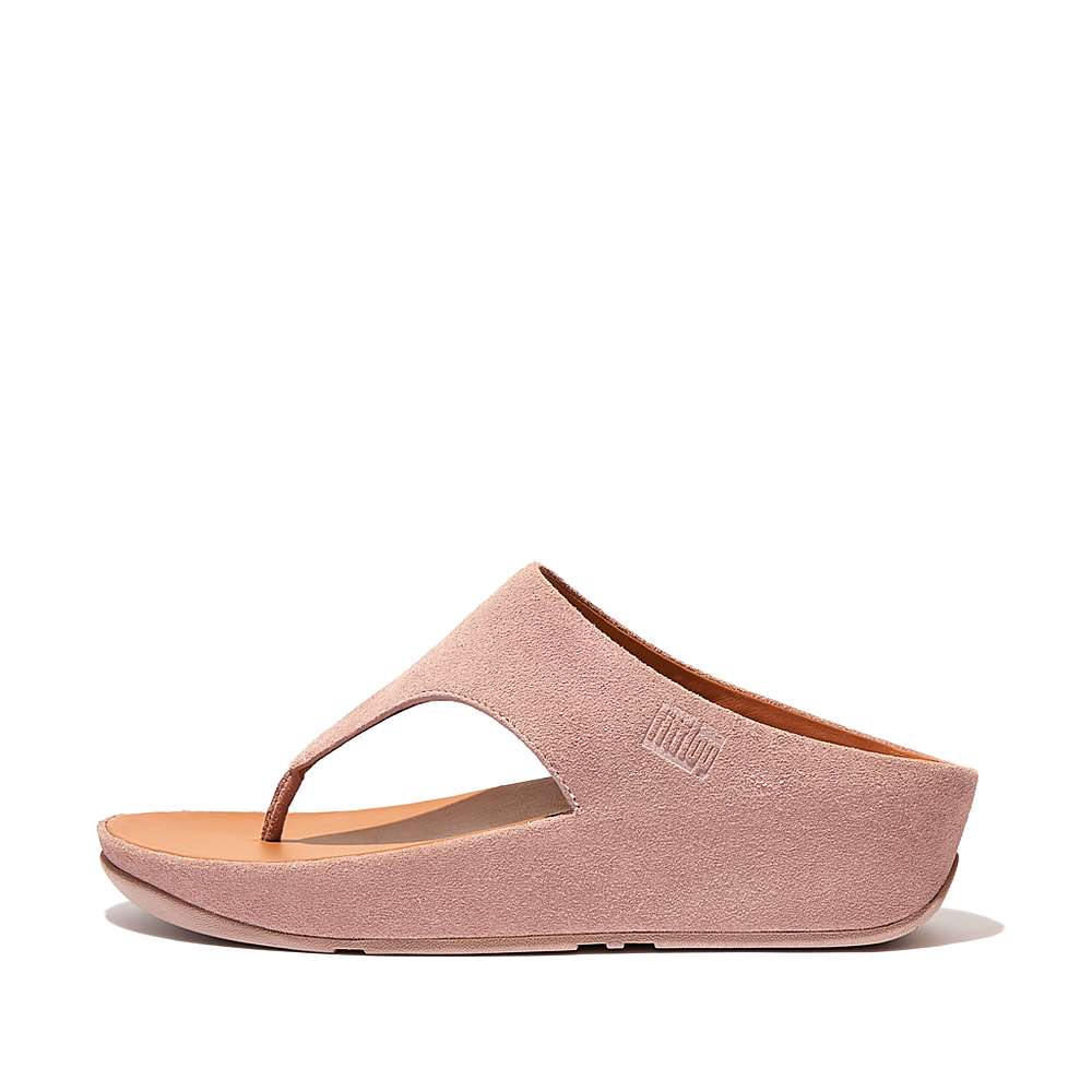 Sandalias Fitflop SHUV Suede Toe-Post Mujer Rosas | Chile-34810