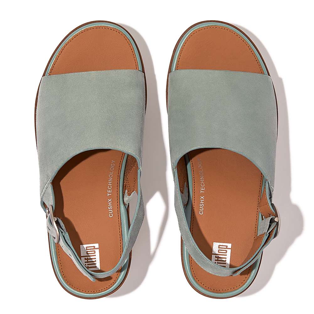 Sandalias con plataforma Fitflop PILAR Suede-Back-Strap Mujer Azules | Chile-95423