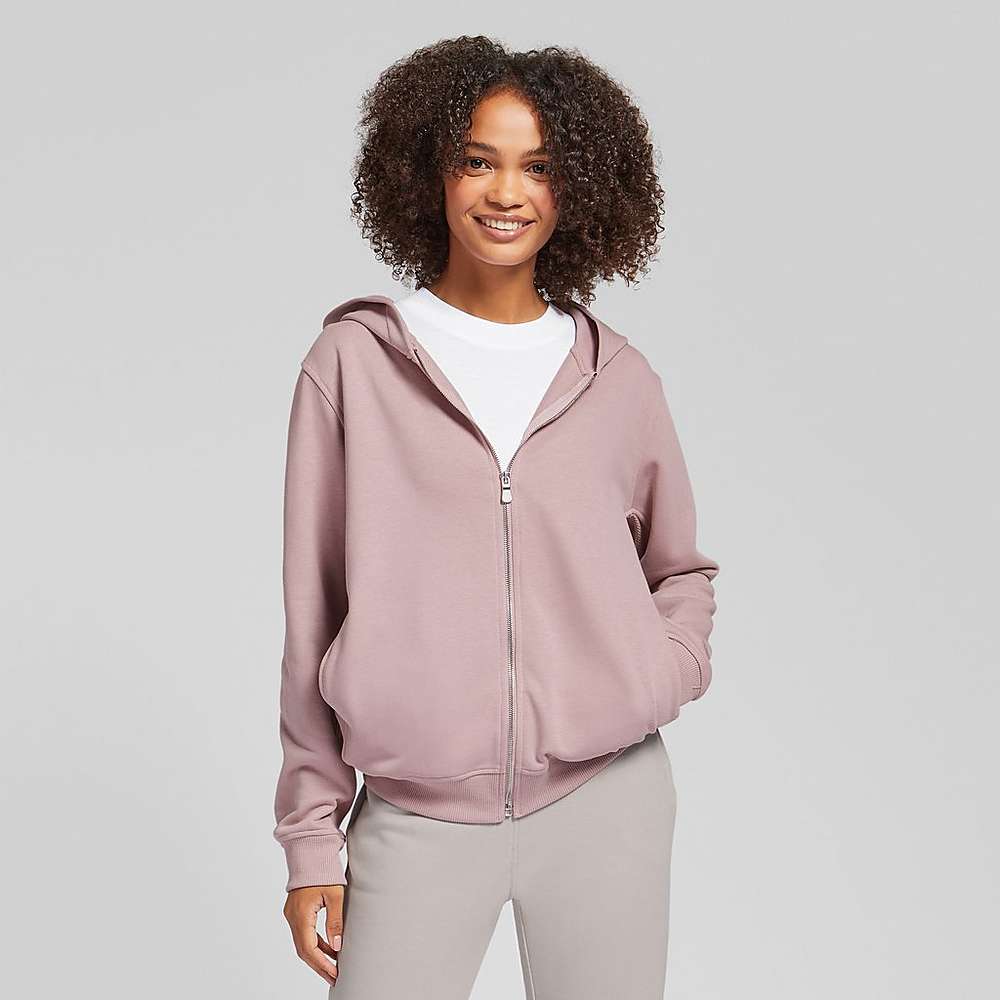 Sudadera Con Capucha Fitflop BASIC THREADS Full Zip Mujer Rosas | Chile-46289